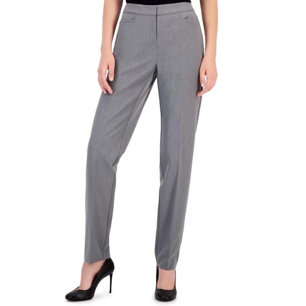 INC International Concepts Women's Short Length Straight-Leg Pants Grey Size 8